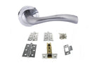 Texas Door Handle Pack in Satin Chrome