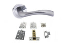 Texas Door Handle Pack in Satin Chrome