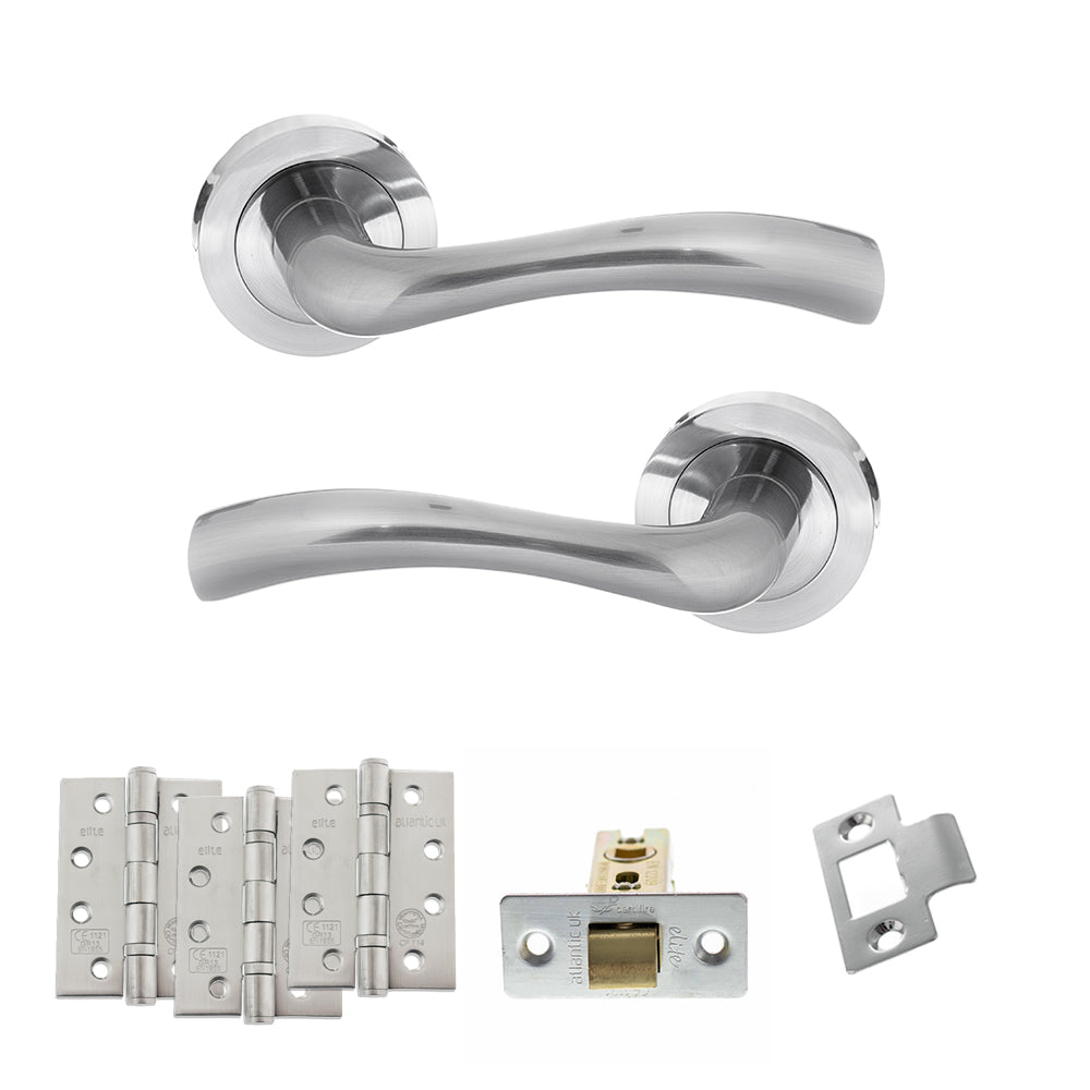 Texas Door Handle Pack in Satin Chrome