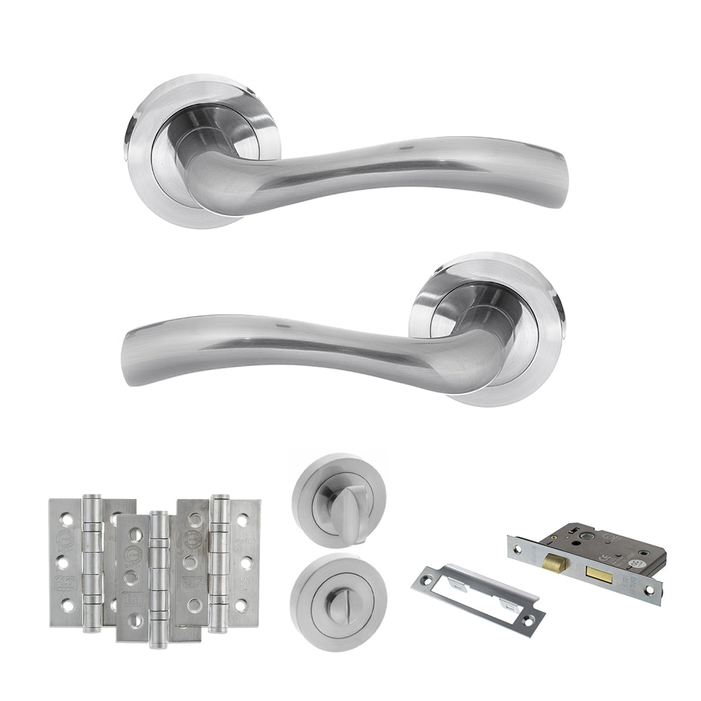 Texas Door Handle Pack in Satin Chrome