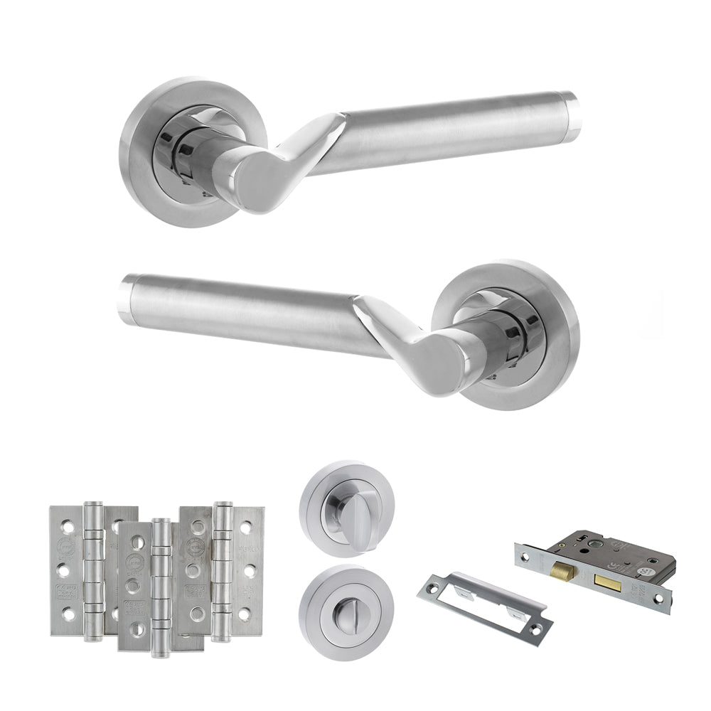 Hawaii Door Handle Pack in Polished Chrome