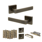 Montana Door Handle Pack in Antique Brass