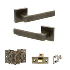 Montana Door Handle Pack in Antique Brass