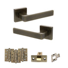 Montana Door Handle Pack in Antique Brass