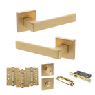 Montana Door Handle Pack in Satin Brass
