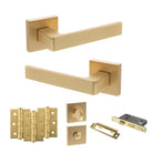 Montana Door Handle Pack in Satin Brass