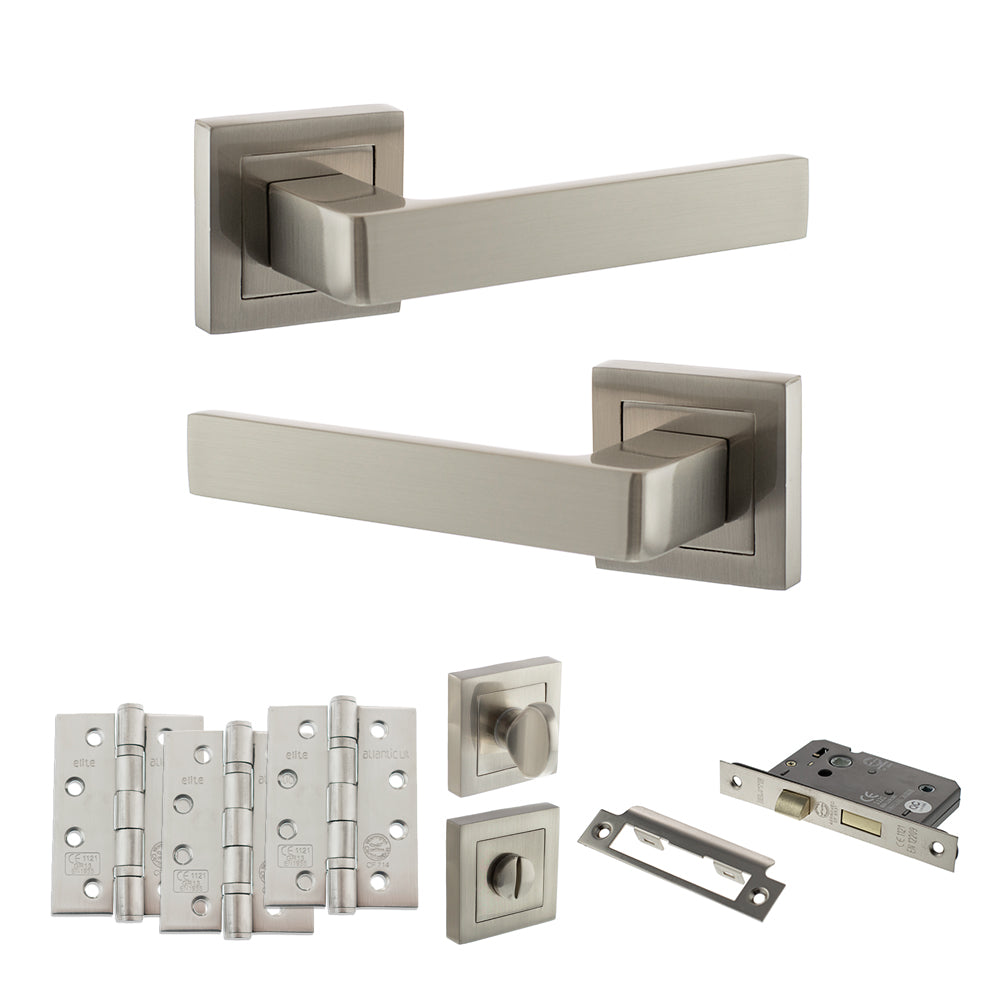 Montana Door Handle Pack in Satin Nickel