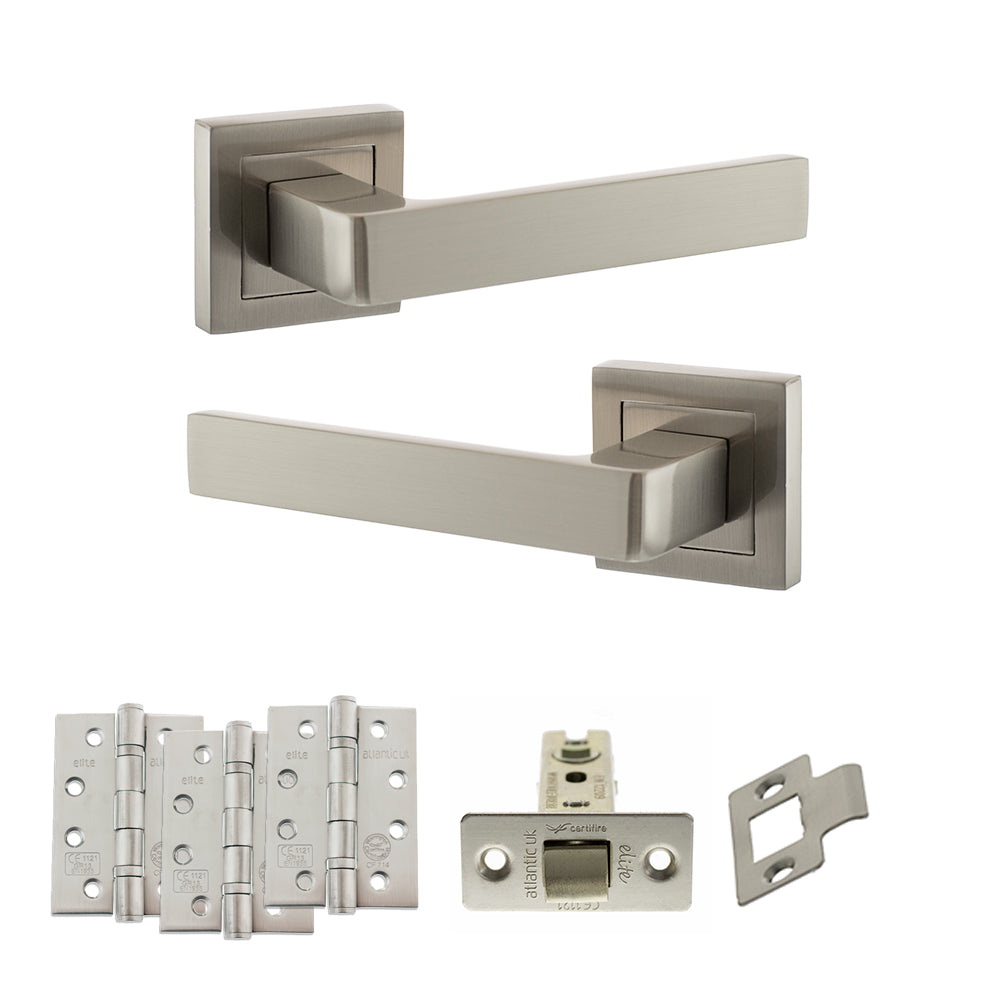 Montana Door Handle Pack in Satin Nickel