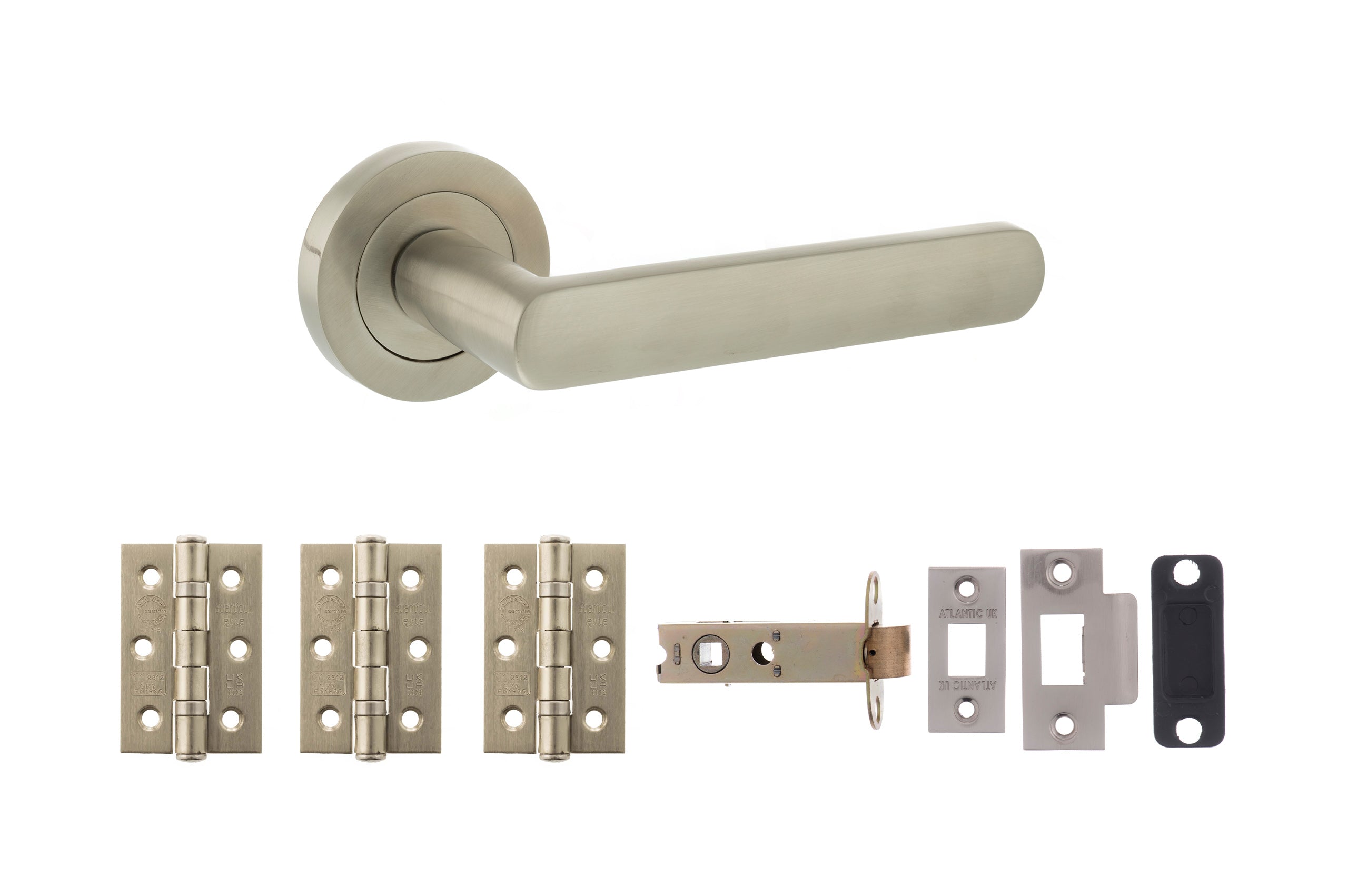 STATUS Carolina Door Handle Pack in Satin Nickel