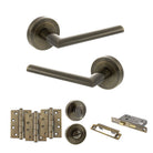 STATUS Alabama Door Handle Pack in Antique Brass