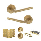 STATUS Alabama Door Handle Pack in Satin Brass