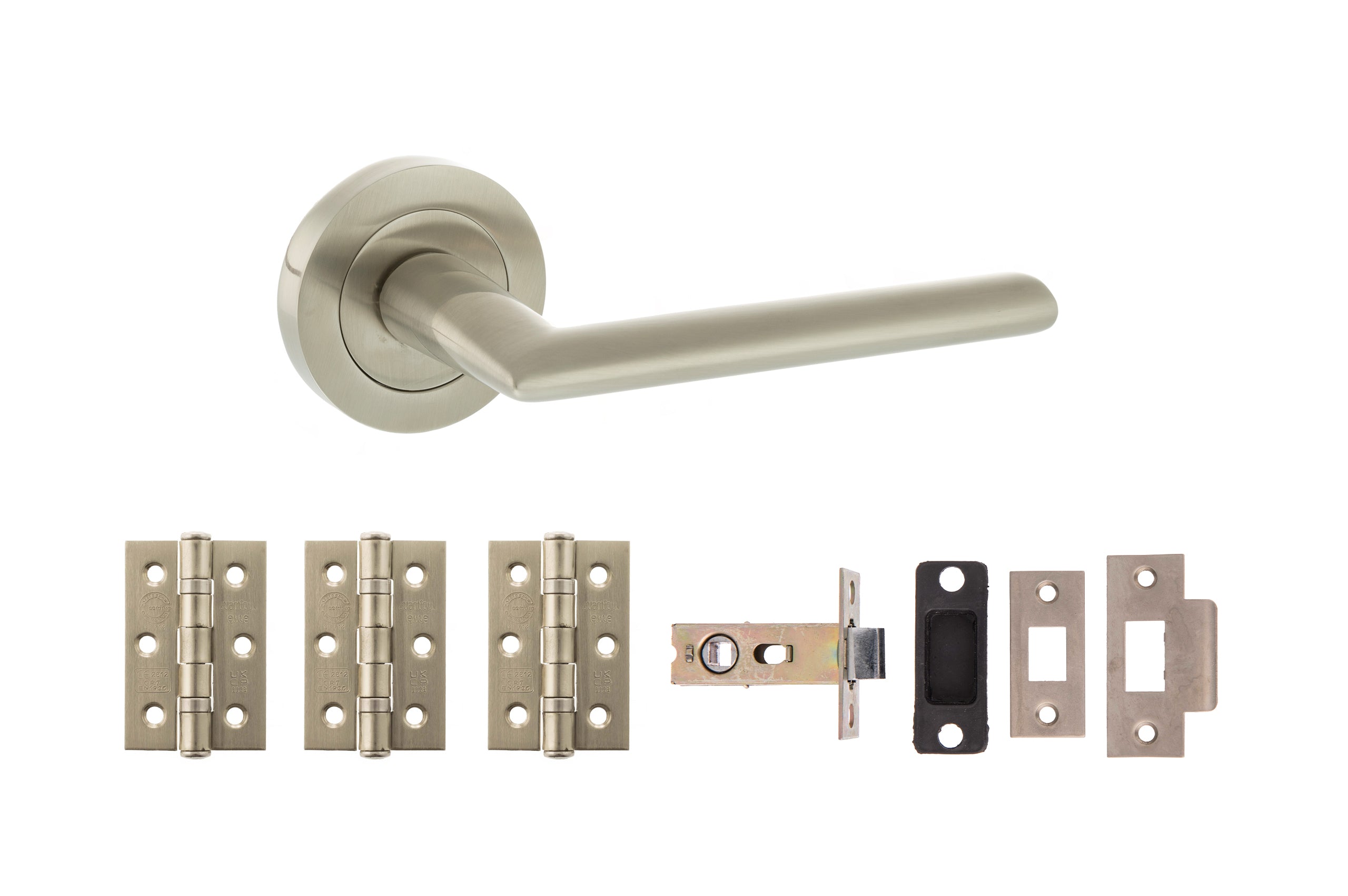 STATUS Alabama Door Handle Pack in Satin Nickel