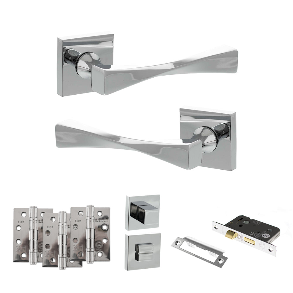 Senza Pari Guido Door Handle Pack in Polished Chrome
