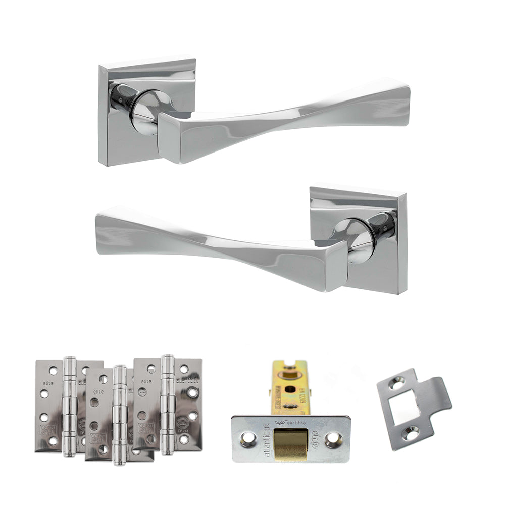 Senza Pari Guido Door Handle Pack in Polished Chrome