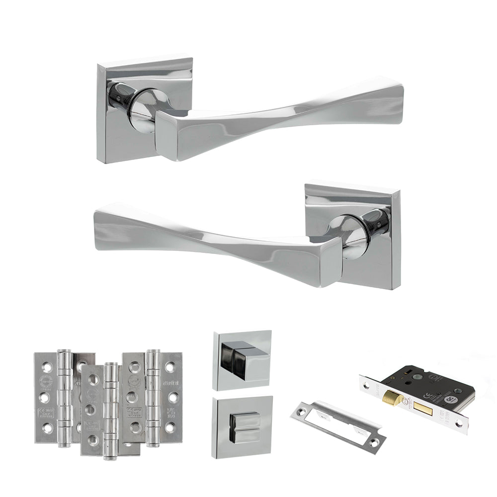 Senza Pari Guido Door Handle Pack in Polished Chrome