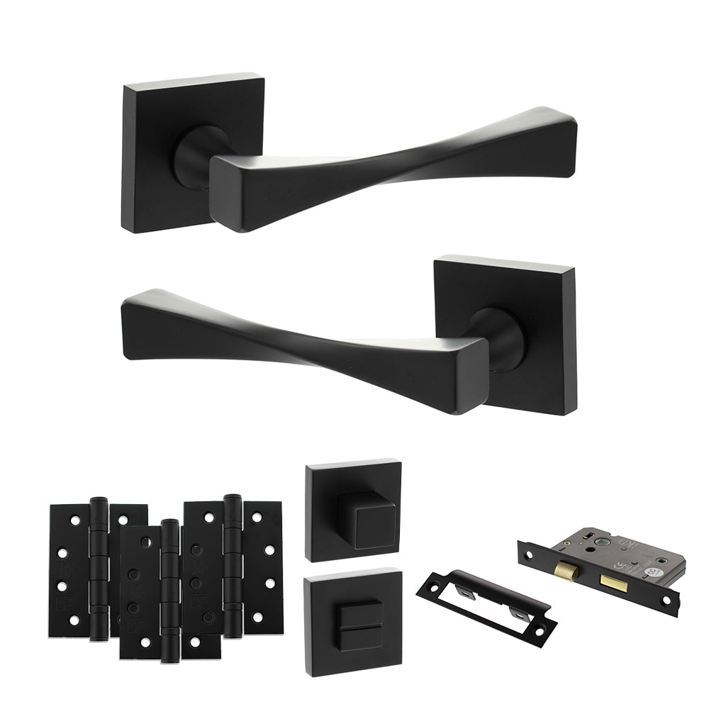 Senza Pari Guido Door Handle Pack in Matt Black