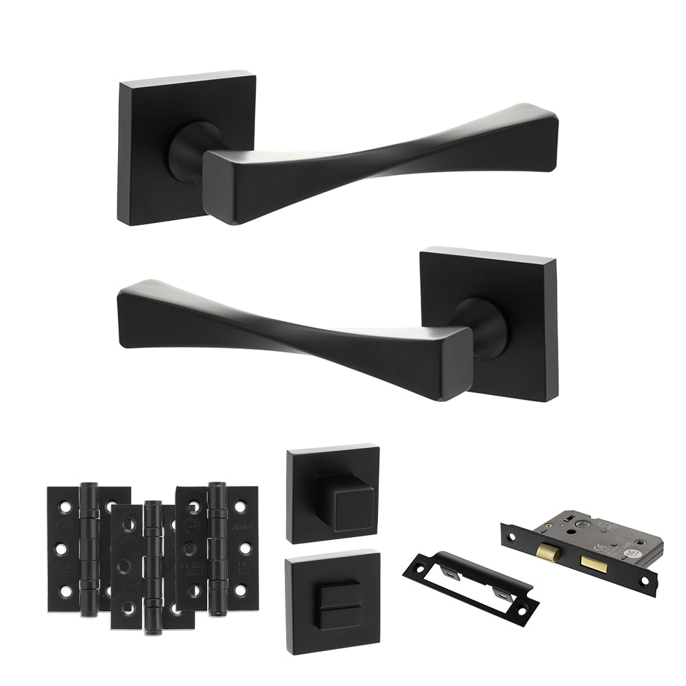 Senza Pari Guido Door Handle Pack in Matt Black