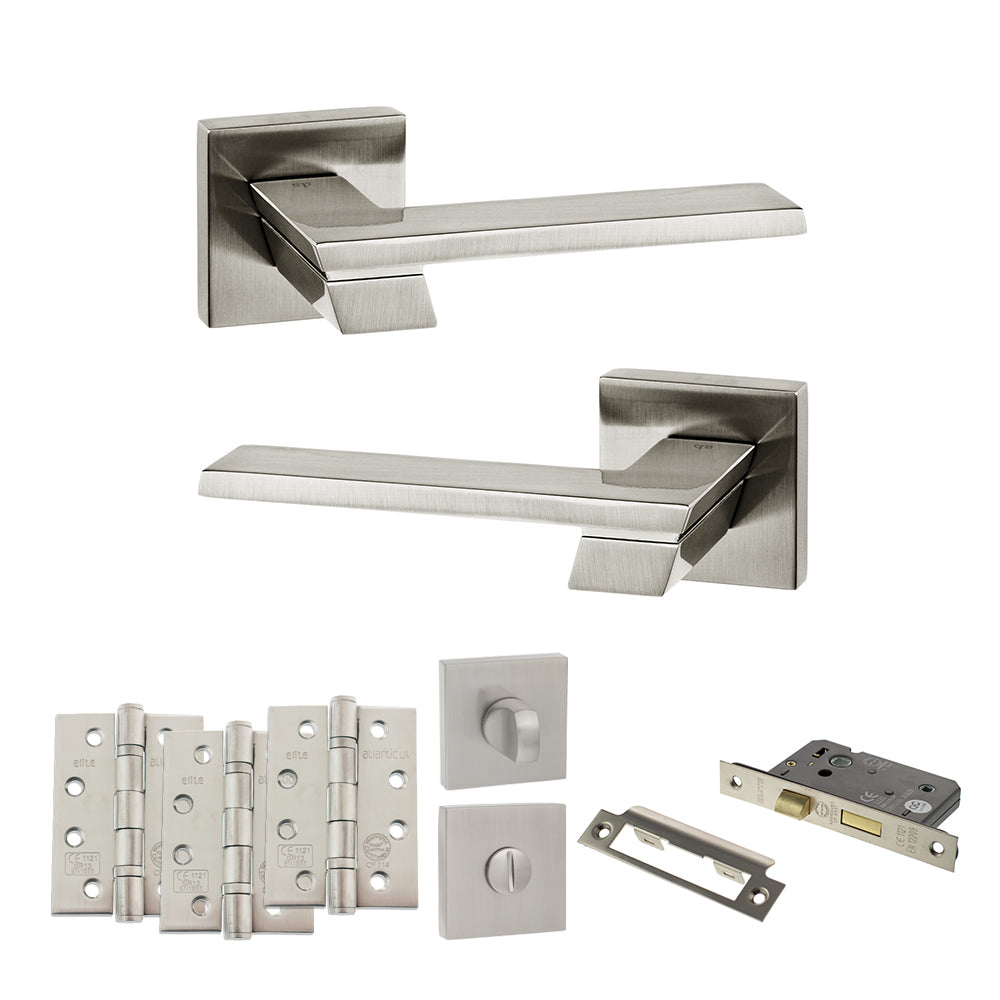 Senza Pari Giovanni Door Handle Pack in Satin Nickel