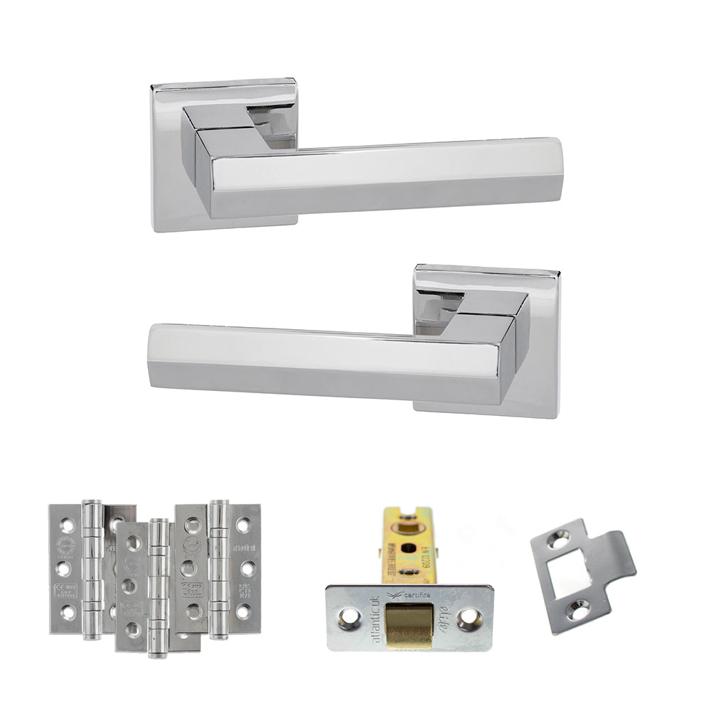 Senza Pari Davoli Door Handle Pack in Polished Chrome