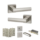 Senza Pari Davoli Door Handle Pack in Satin Nickel