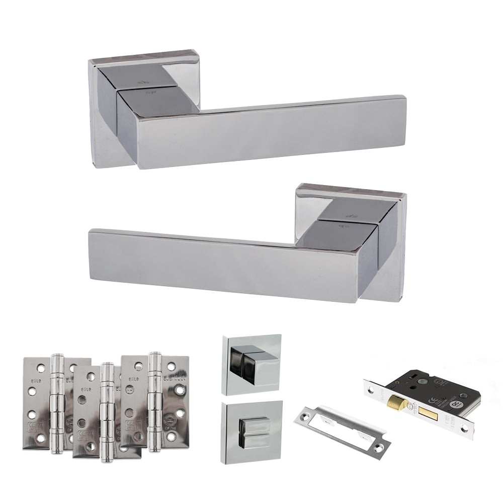 Senza Pari Panetti Door Handle Pack in Polished Chrome