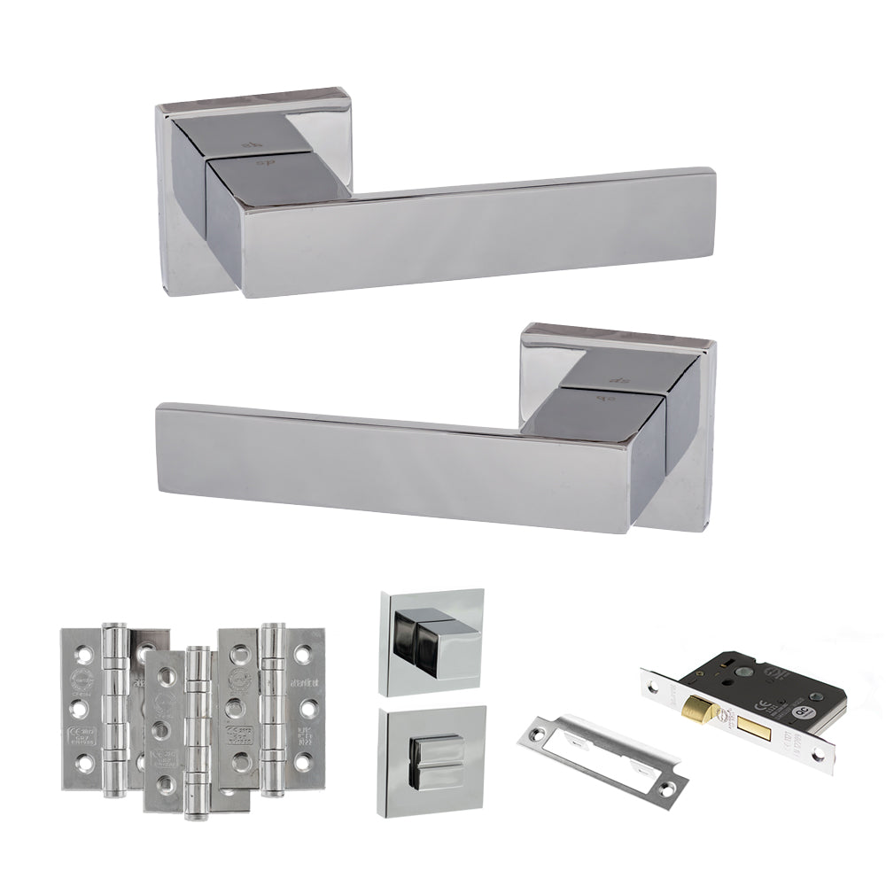 Senza Pari Panetti Door Handle Pack in Polished Chrome