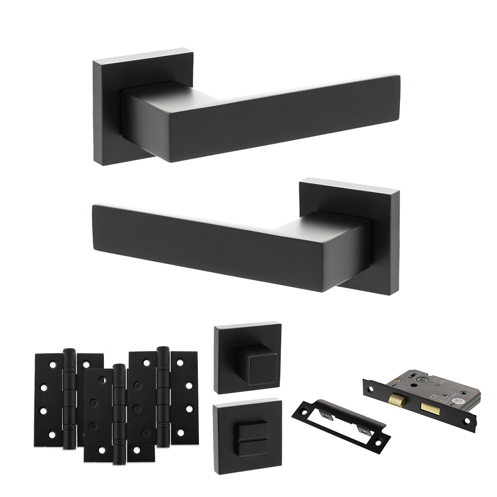 Senza Pari Panetti Door Handle Pack in Matt Black