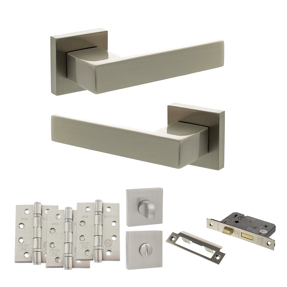 Senza Pari Panetti Door Handle Pack in Satin Nickel