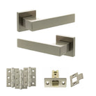 Senza Pari Panetti Door Handle Pack in Satin Nickel