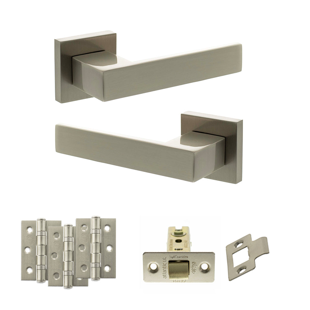 Senza Pari Panetti Door Handle Pack in Satin Nickel
