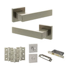 Senza Pari Panetti Door Handle Pack in Satin Nickel
