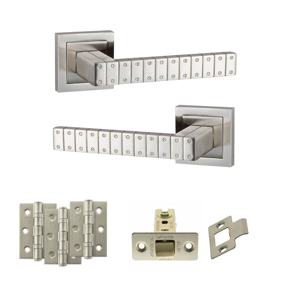 Senza Pari Bianca Door Handle Pack in Satin Nickel