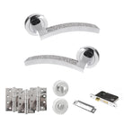 Senza Pari Crystal Door Handle Pack in Polished Chrome
