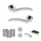 Senza Pari Crystal Door Handle Pack in Polished Chrome