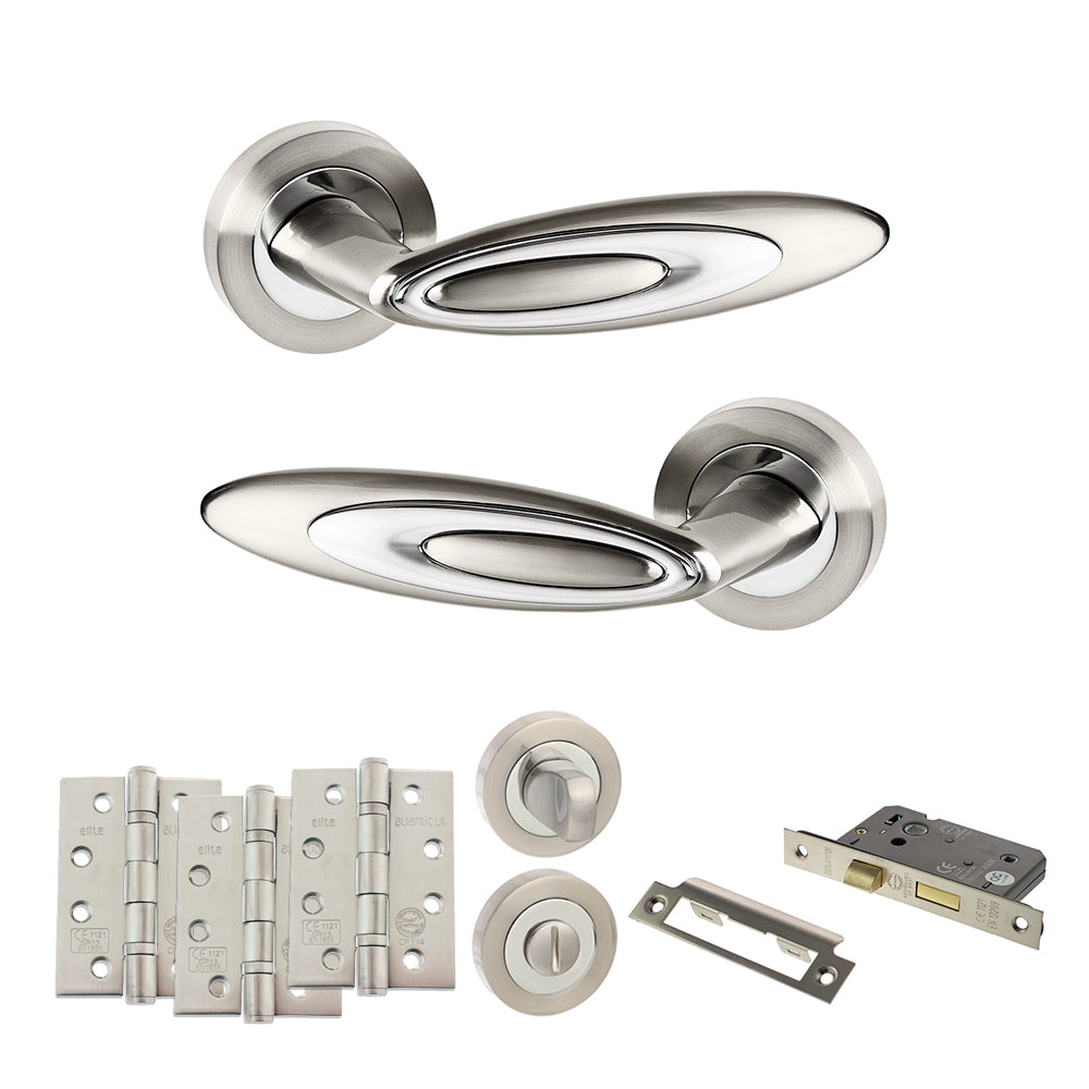 Senza Pari Elisse Door Handle Pack in Satin Nickel