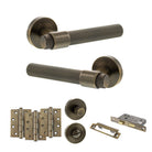 Senza Pari Andretta Door Handle Pack in Antique Brass