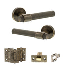 Senza Pari Andretta Door Handle Pack in Antique Brass