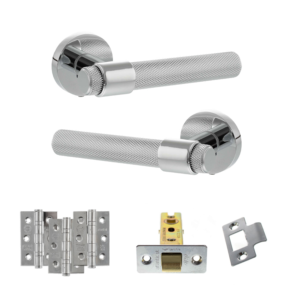 Senza Pari Andretta Door Handle Pack in Polished Chrome