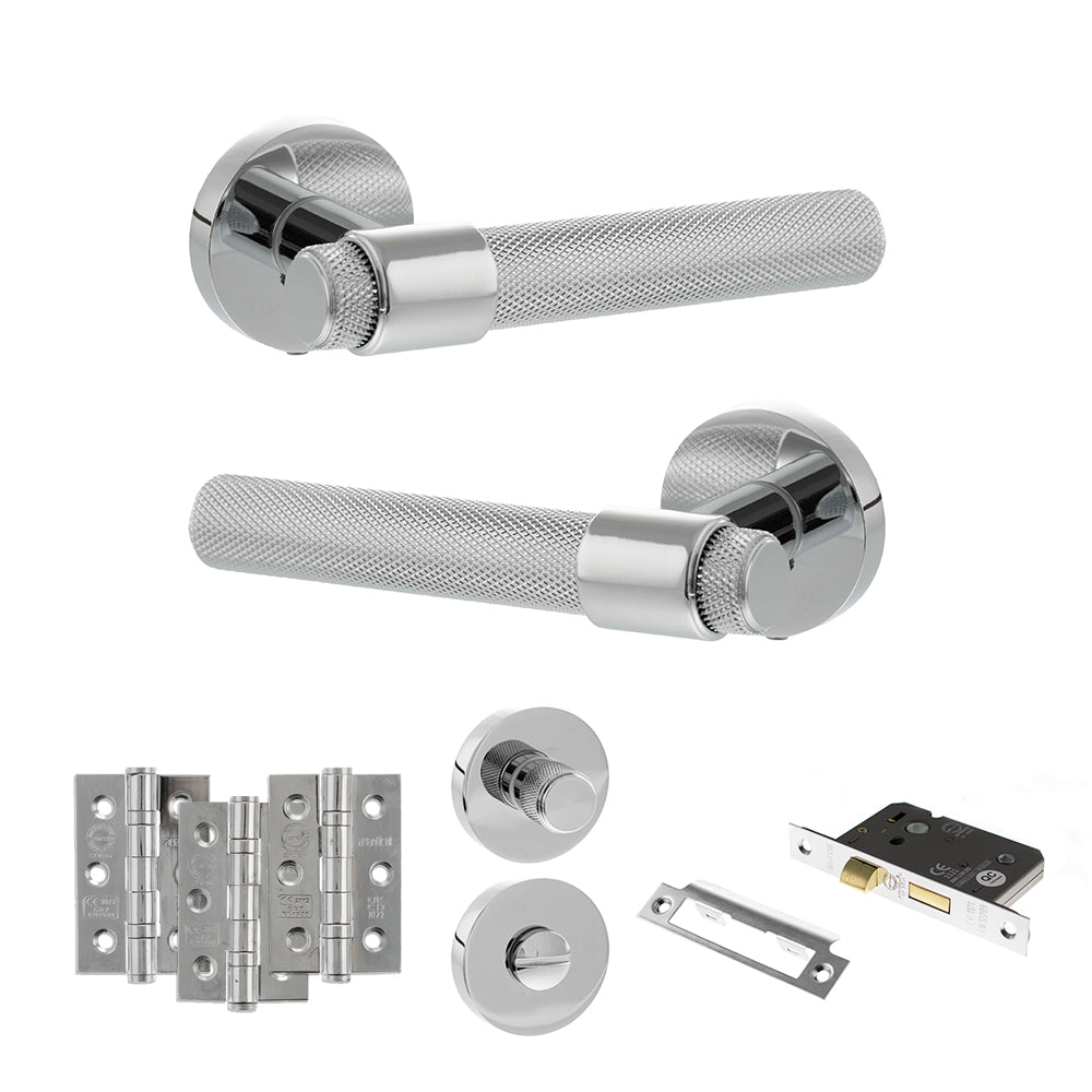 Senza Pari Andretta Door Handle Pack in Polished Chrome
