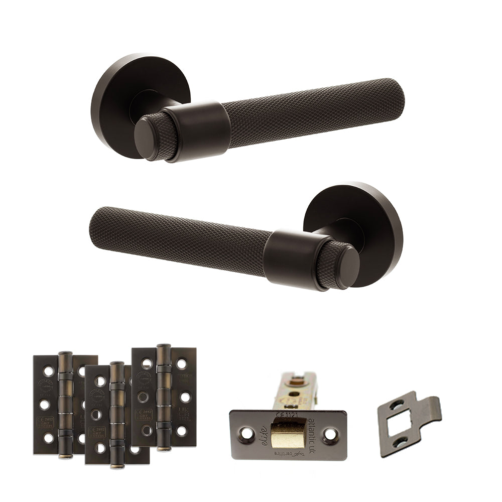 Senza Pari Andretta Door Handle Pack in Urban Dark Bronze