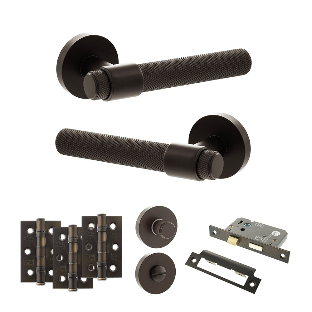 Senza Pari Andretta Door Handle Pack in Urban Dark Bronze