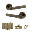 Senza Pari Fasana Door Handle Pack in Antique Brass