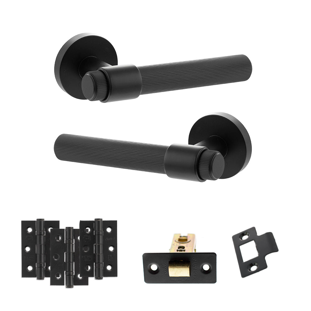 Senza Pari Fasana Door Handle Pack in Matt Black