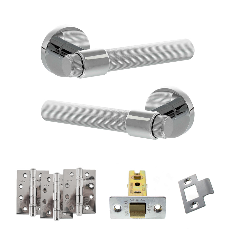 Senza Pari Fasana Door Handle Pack in Polished Chrome