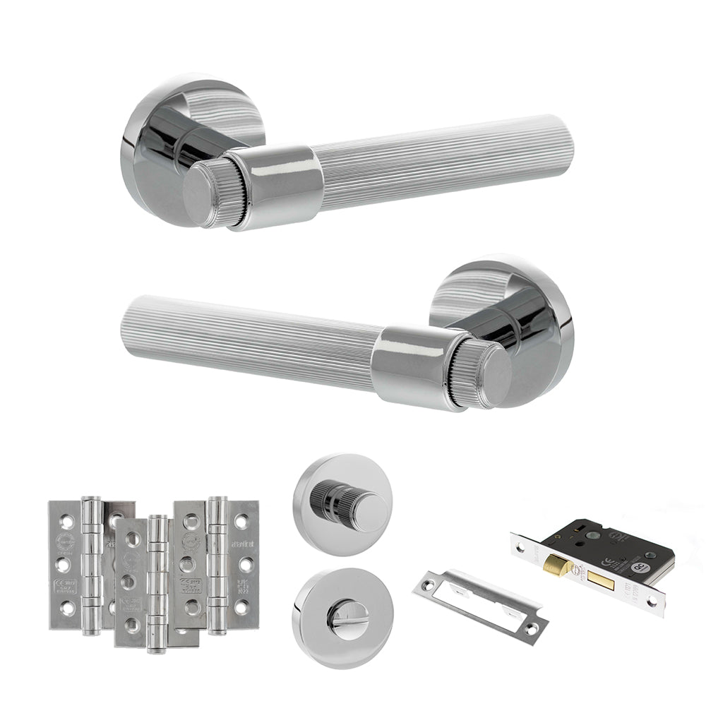 Senza Pari Fasana Door Handle Pack in Polished Chrome
