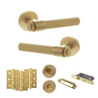 Senza Pari Fasana Door Handle Pack in Satin Brass
