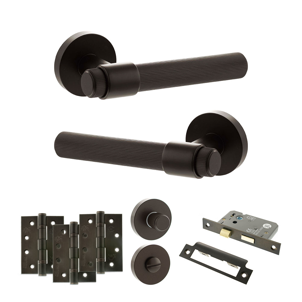Senza Pari Fasana Door Handle Pack in Urban Dark Bronze