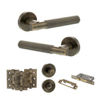 Senza Pari Rosarno Door Handle Pack in Antique Brass