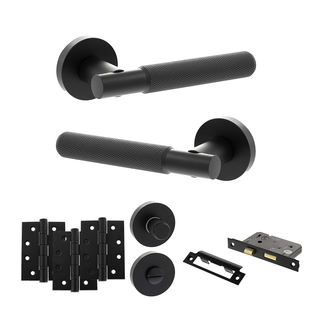 Senza Pari Rosarno Door Handle Pack in Matt Black