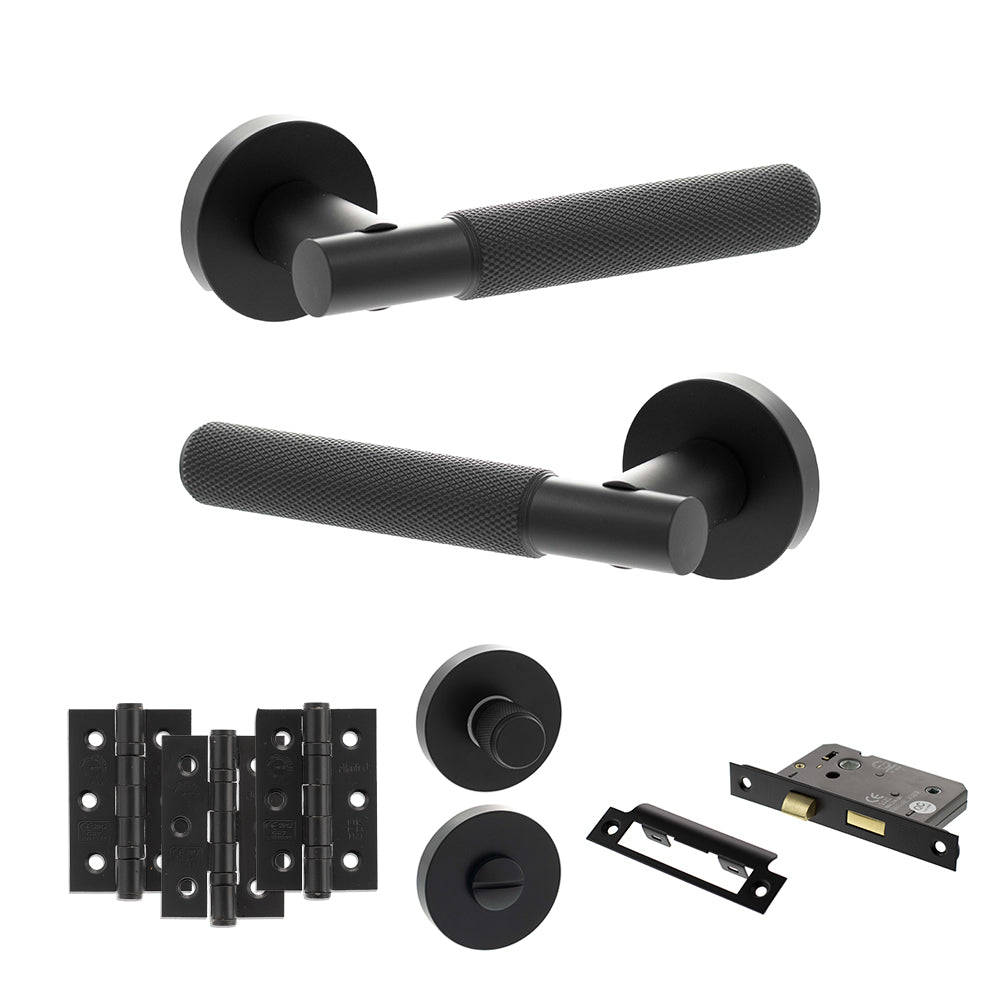 Senza Pari Rosarno Door Handle Pack in Matt Black